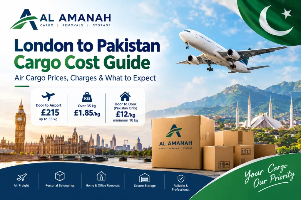London to Pakistan Cargo Cost